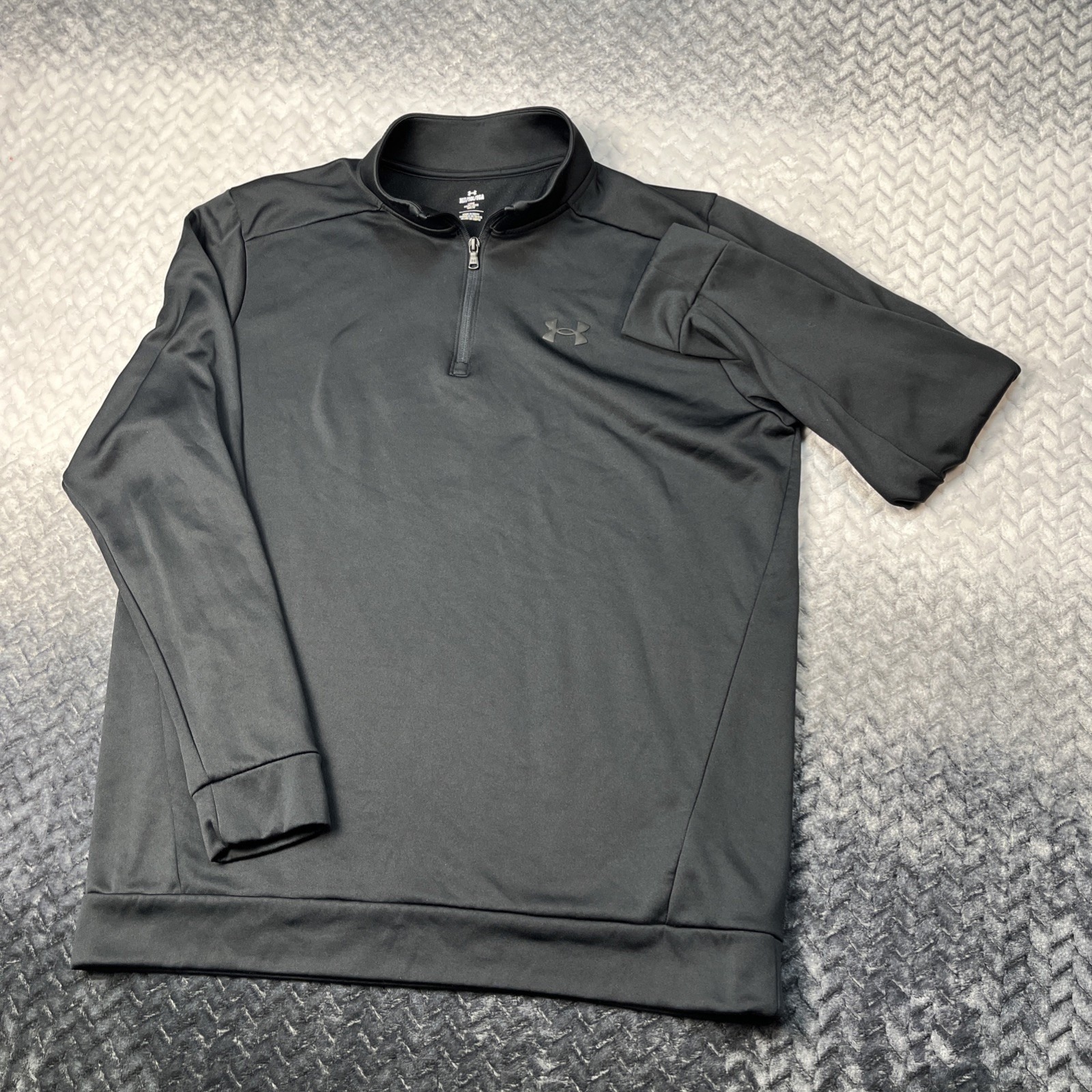 Under Armour 1/4 Zip Pullover Mens Xlt Black Loose Fit Long Sleeve Athletic Top